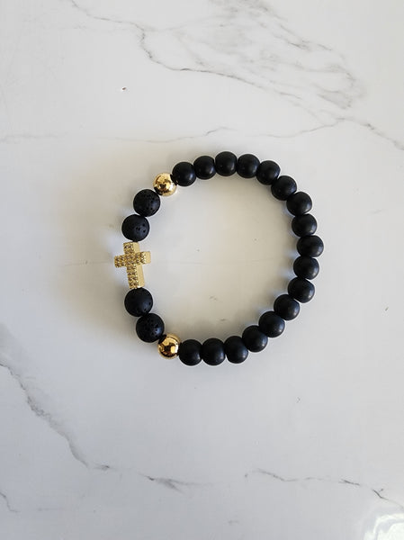 Lavastone Cross Bracelet