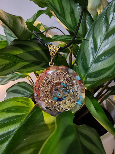 Chakra Orgonite Aum Necklace