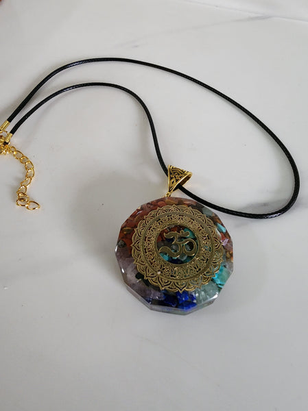 Chakra Orgonite Aum Necklace