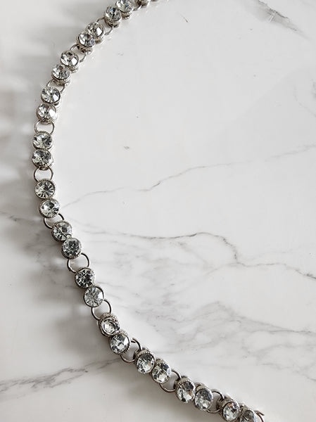 Single Line Silver Sari Belt