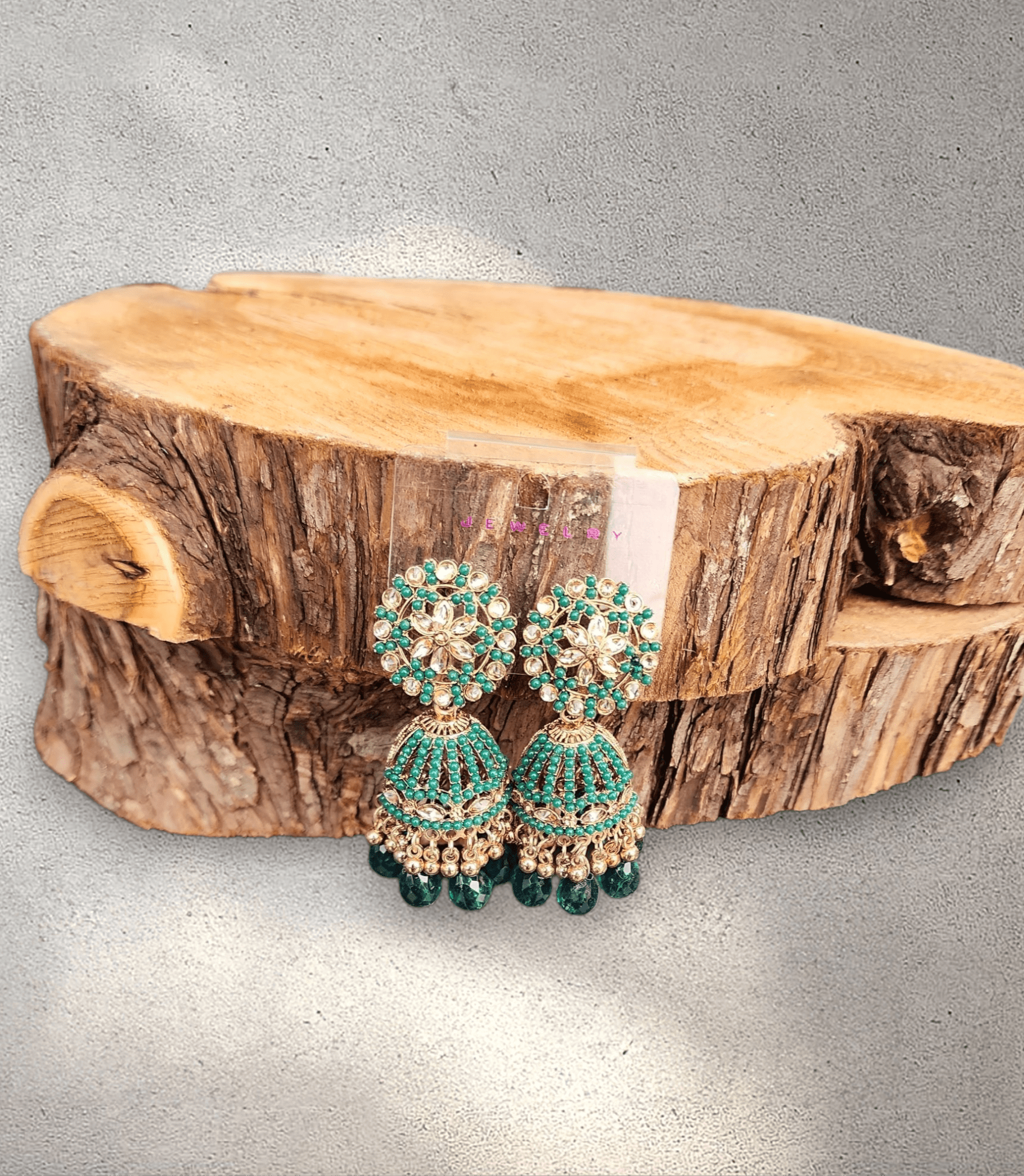 Green Jhumka (Earring) - Design 4