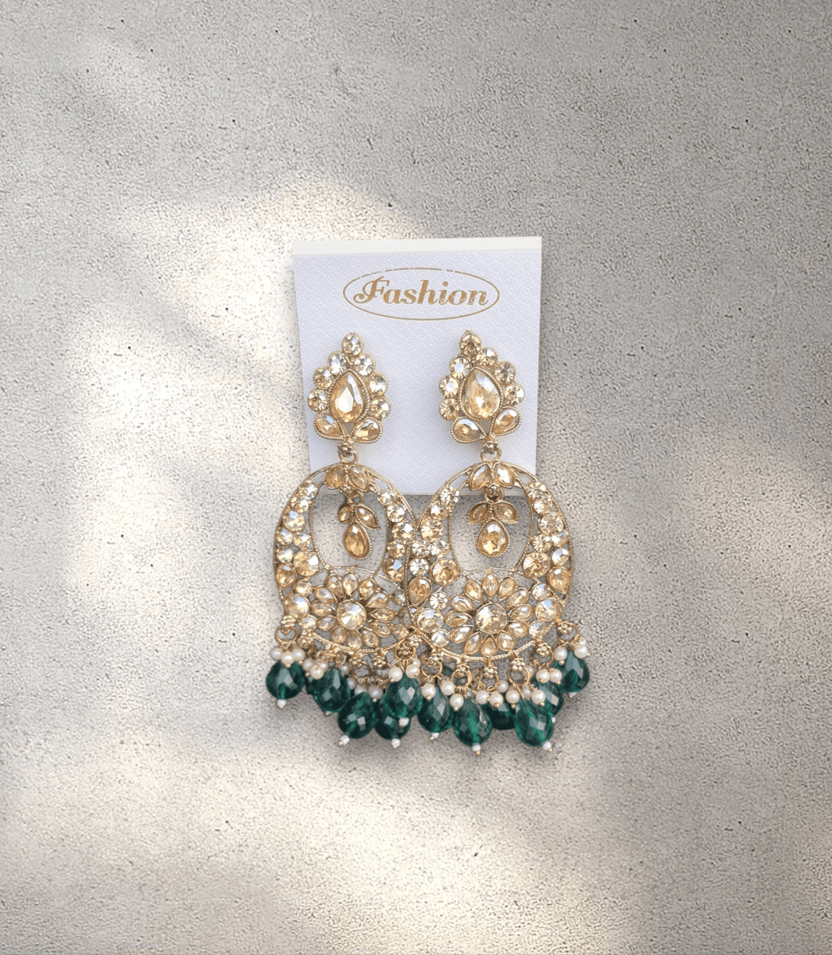 Dark Green Chandelier Jhumka