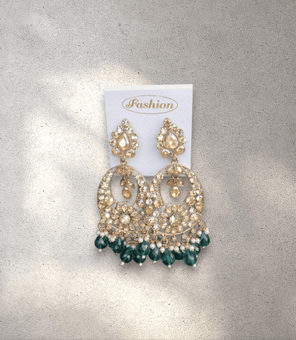 Dark Green Chandelier Jhumka