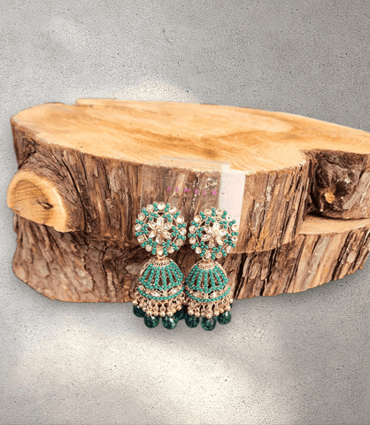 Green Jhumka (Earring) - Design 4