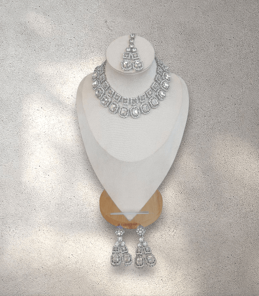 Diamante Necklace Jewellery Set - Design 2