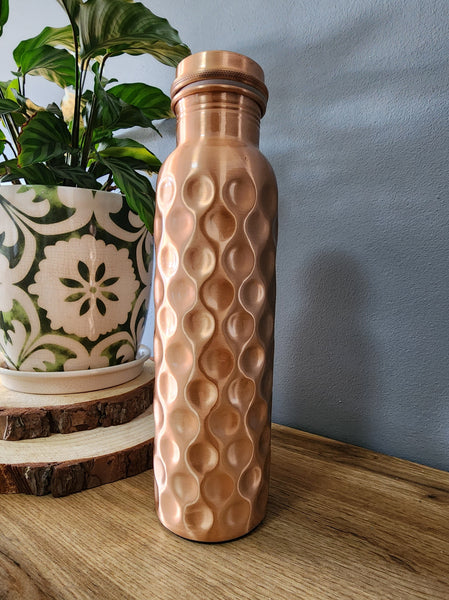 Diamond Cut Copper Water Bottle 950ml