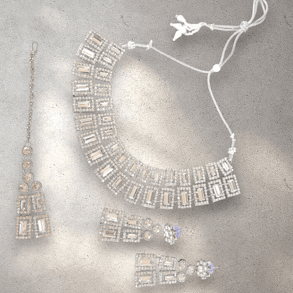 Diamante Necklace Jewellery Set