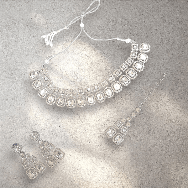 Diamante Necklace Jewellery Set - Design 2