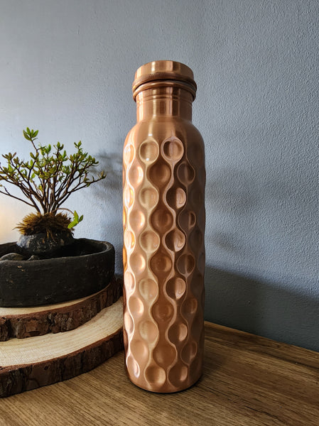 Diamond Cut Copper Water Bottle 950ml