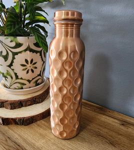 Diamond Cut Copper Water Bottle 950ml