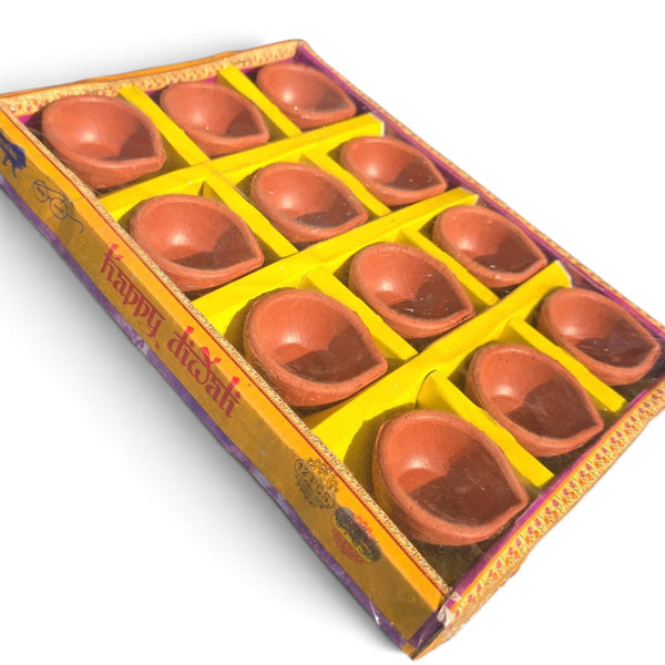 Clay Diya with Box (Pack of 12)