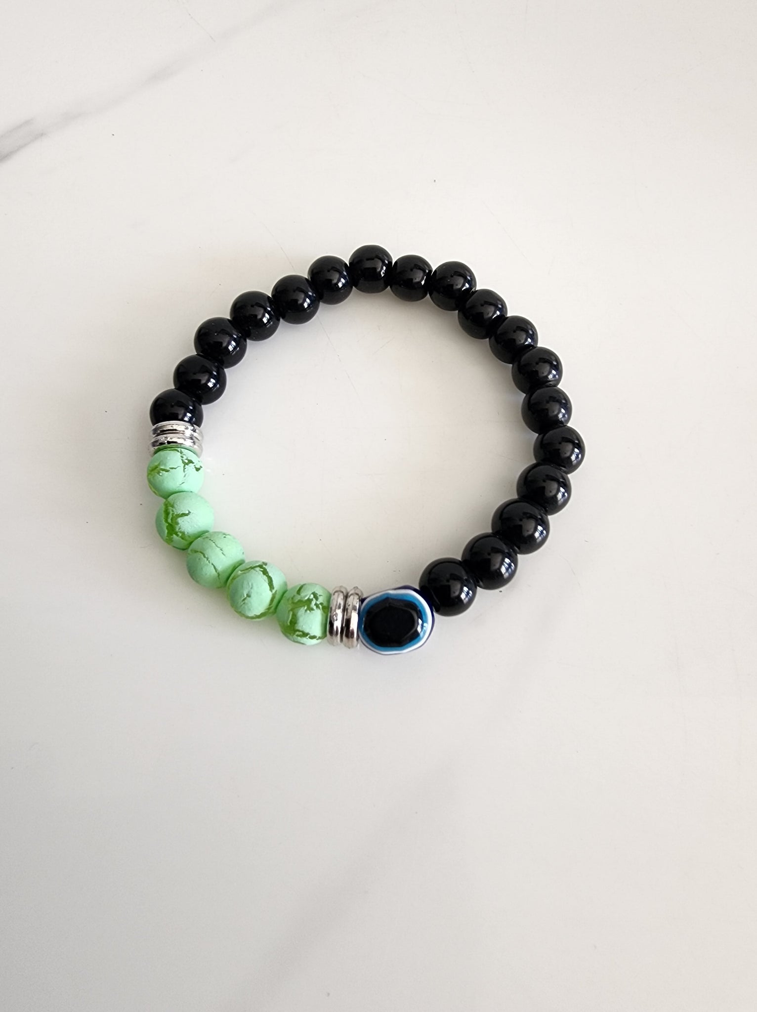 Evil Eye Bracelet with Coloured Beads