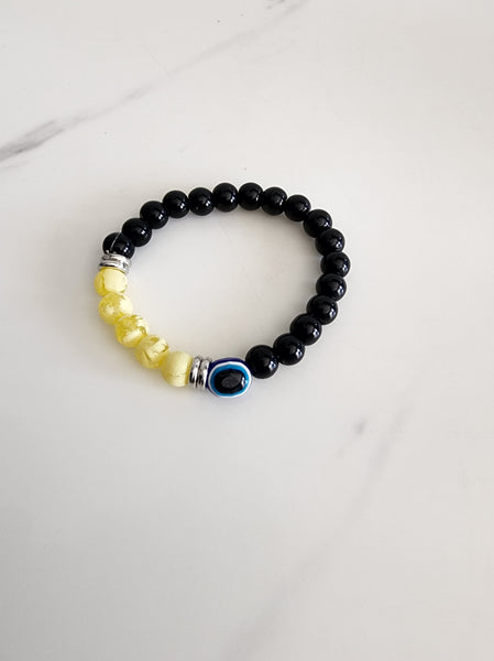 Evil Eye Bracelet with Coloured Beads