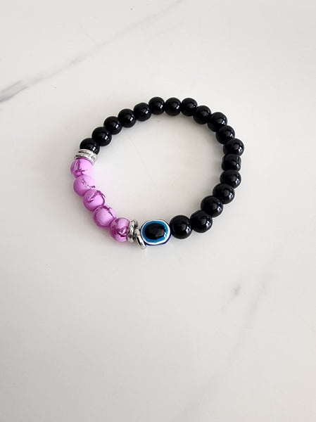 Evil Eye Bracelet with Coloured Beads