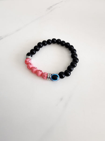 Evil Eye Bracelet with Coloured Beads