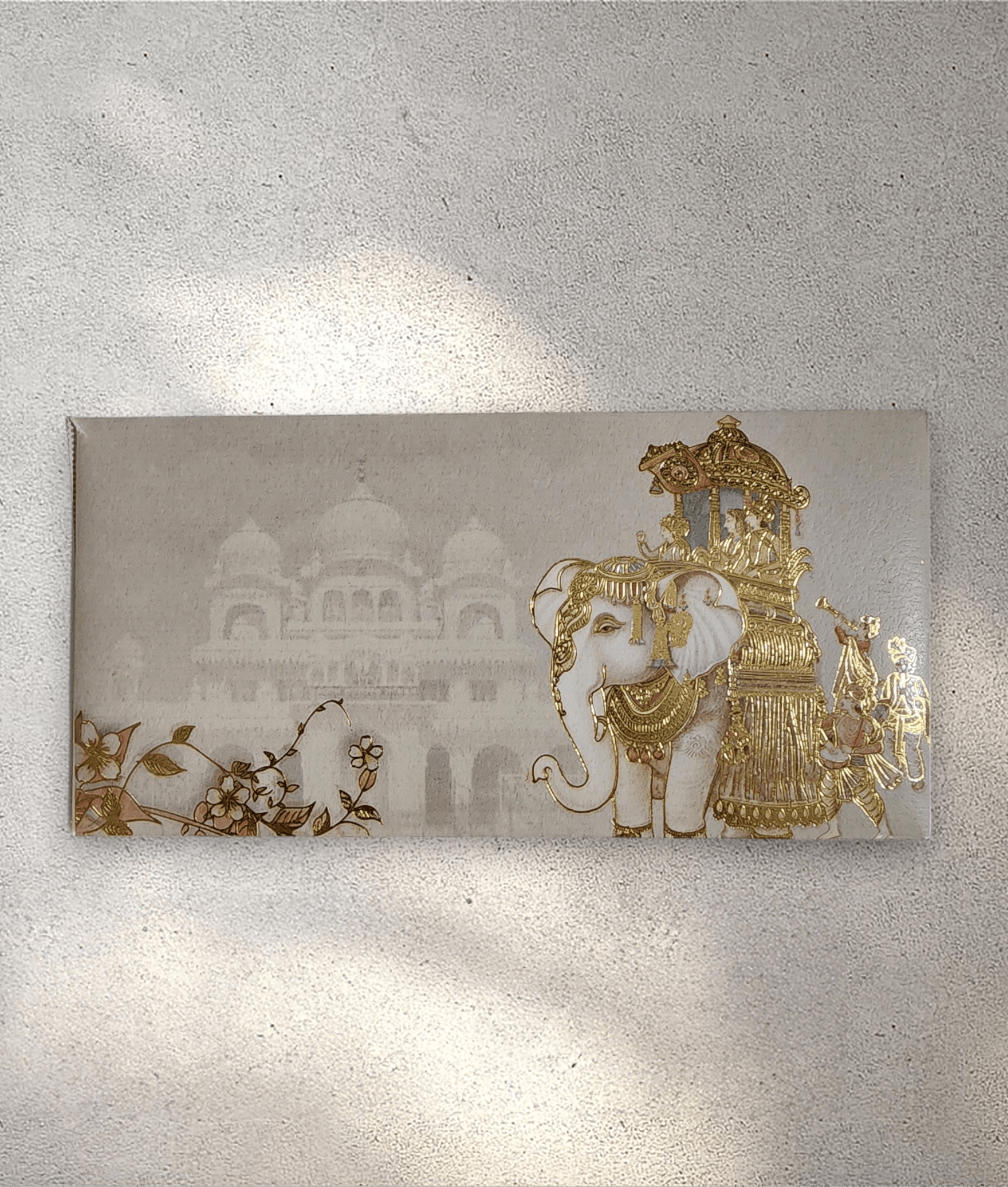 Gold Elephant Bride and Groom Envelope (Pack of 10)