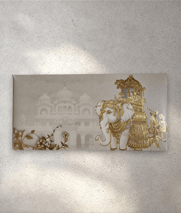 Gold Elephant Bride and Groom Envelope (Pack of 10)