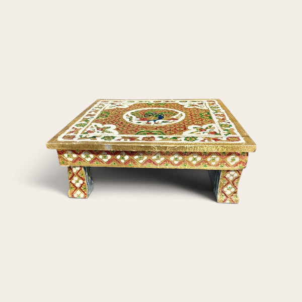 Gold Peacock Foil Bedhi/ Bajoth (37cm x 37cm)