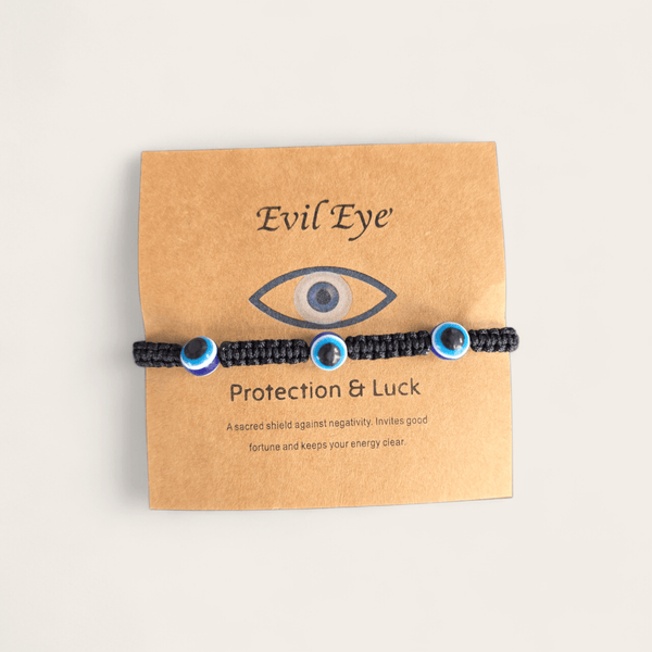 Black Evil Eye Adjustable String