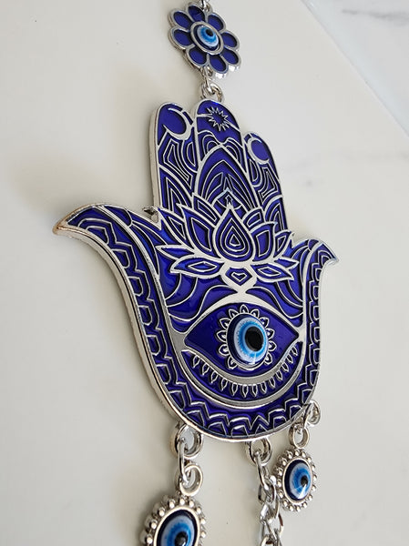 Blue Evil Eye Hamsa Hand Hanging Ornament