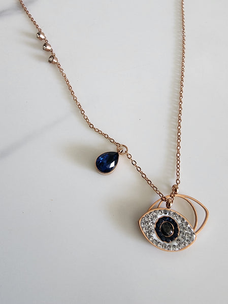 Rose Gold Evil Eye Necklace