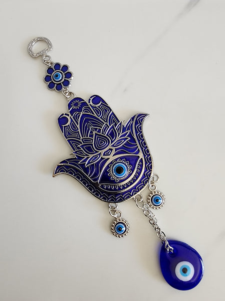 Blue Evil Eye Hamsa Hand Hanging Ornament