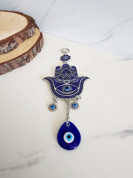 Blue Evil Eye Hamsa Hand Hanging Ornament