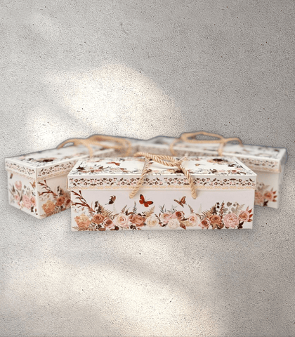 Floral Diwali Box with Handles (Pack of 5)