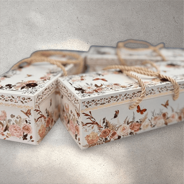 Floral Diwali Box with Handles (Pack of 5)