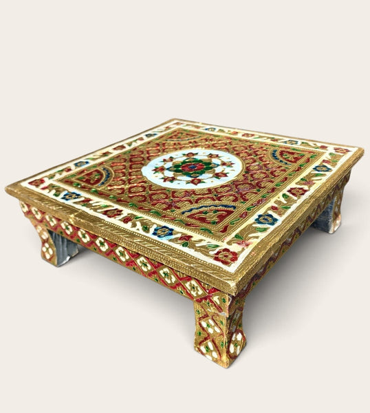 Gold Floral Foil Bedhi/ Bajoth (37cm x 37cm)