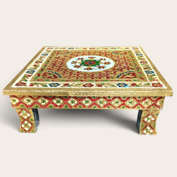 Gold Floral Foil Bedhi/ Bajoth (37cm x 37cm)