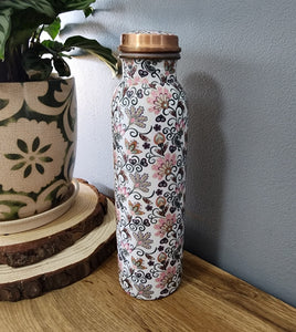 Floral Design Copper Water Bottle 950ml