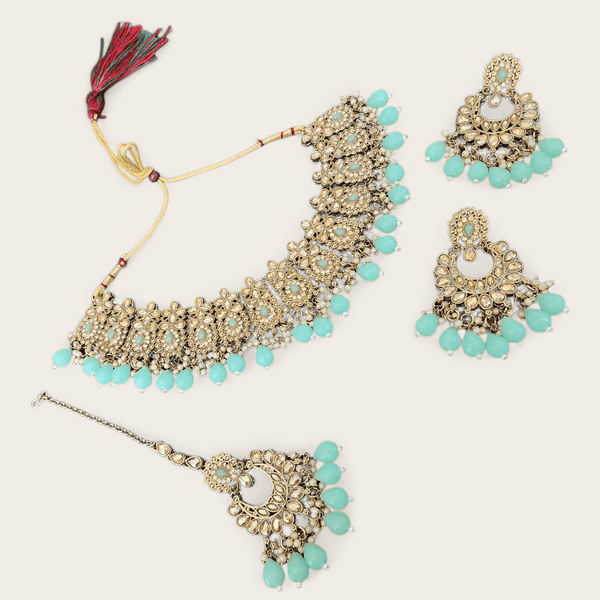 Green Soft Choker Jewellery Set