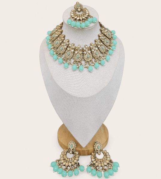 Green Soft Choker Jewellery Set