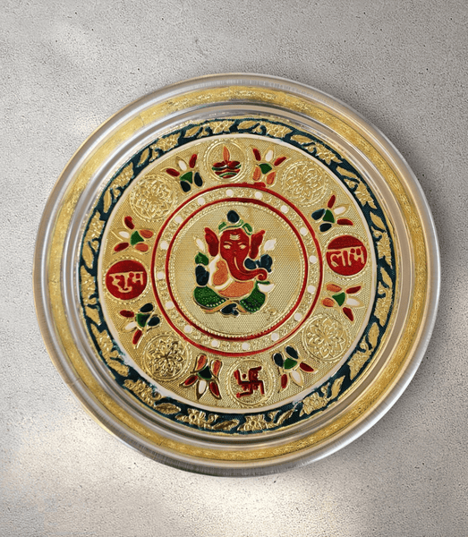 Ganesha Stainless Steel Meena Pooja Tray