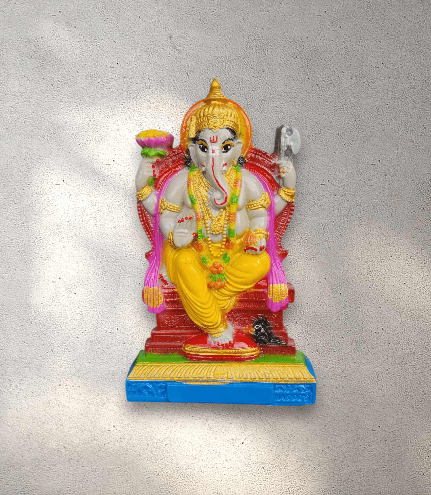 Ganesha Cast Marble Murthi (Flat back)