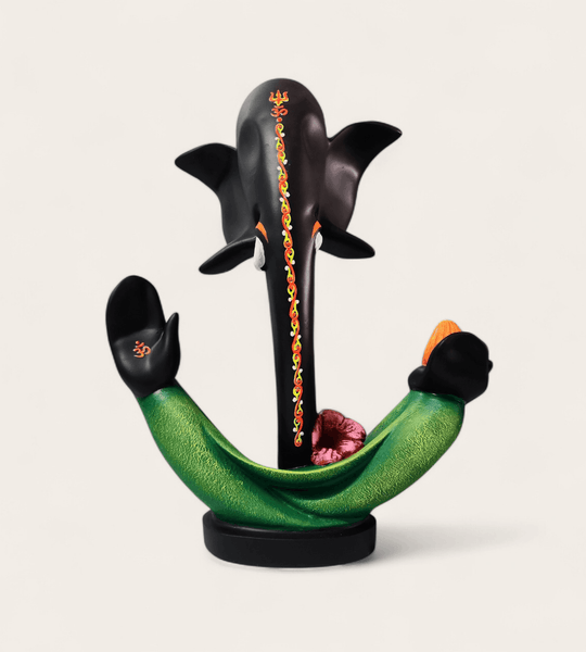 Green and Black Ganesha Murthi