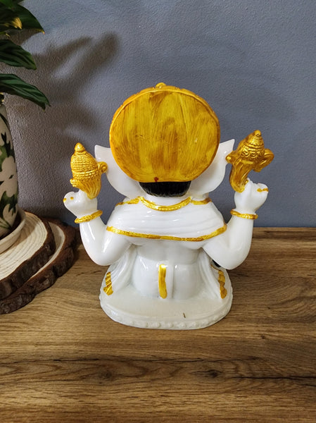 White and Gold Ganesha Murthi