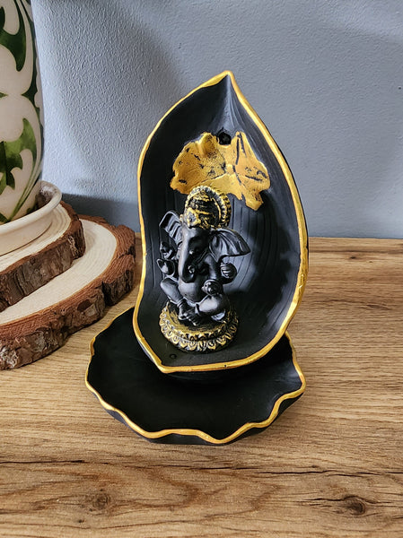 Gold and Black Ganesha Backflow Burner