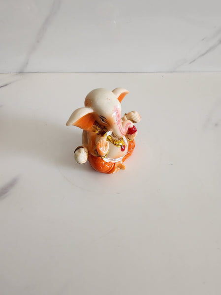 Small Orange Ganesha Murthi