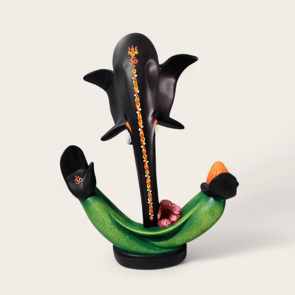 Green and Black Ganesha Murthi
