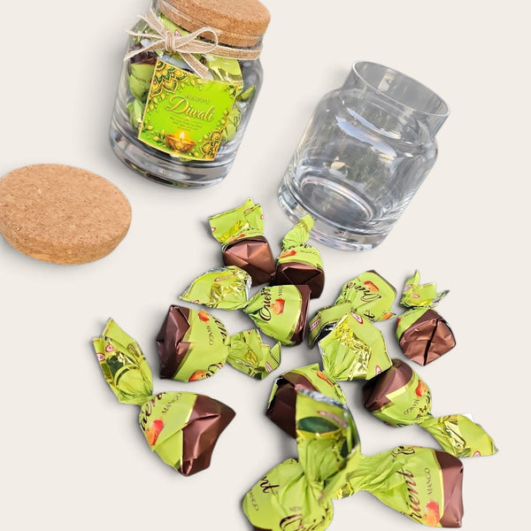 Diwali Glass Jar and Chocolate Gift