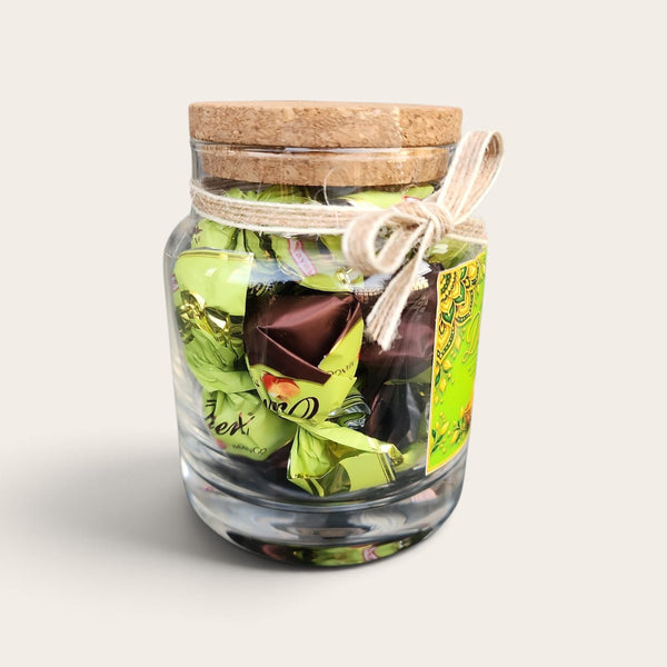 Diwali Glass Jar and Chocolate Gift