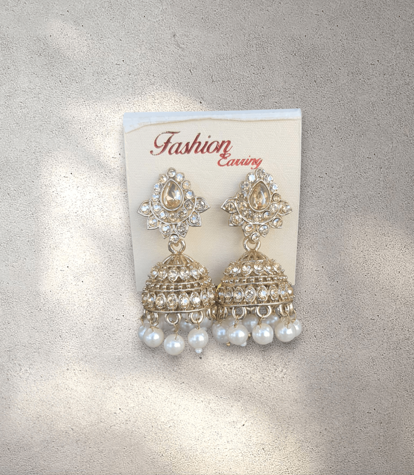 Gold Pearl Jhumka