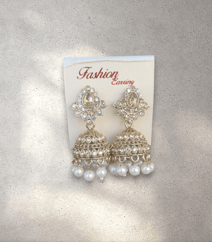 Gold Pearl Jhumka