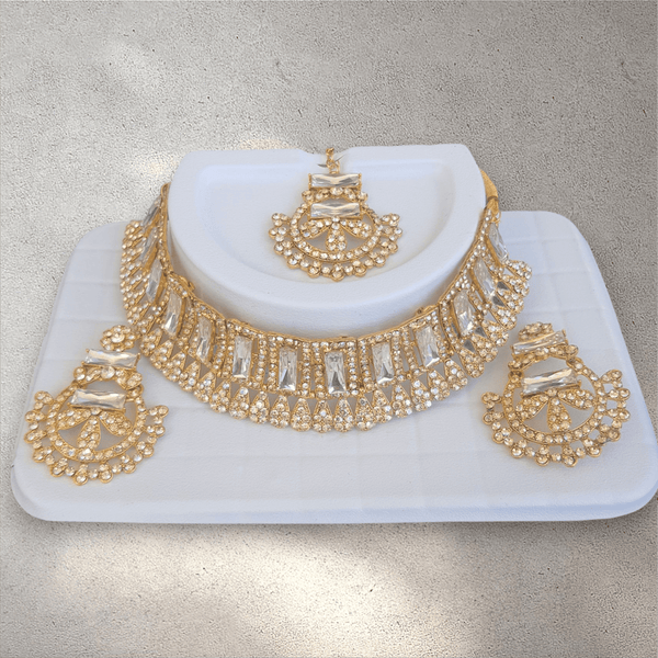 Gold Choker Jewellery Set - Style 2