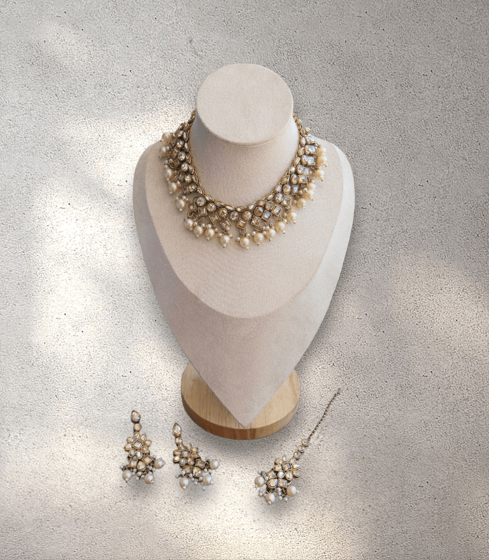 Gold Pearl Soft Jewellery Set - Style 3