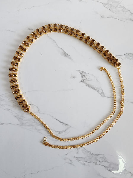 Double Line Gold Sari Belt