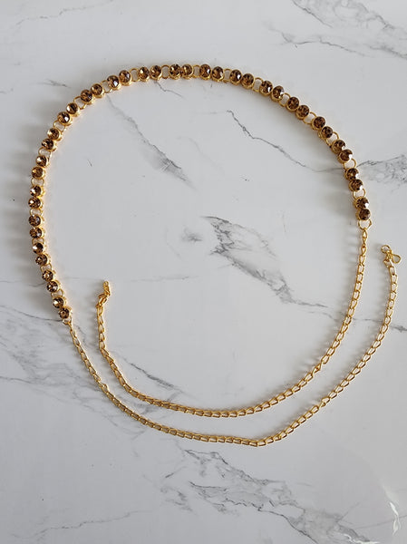 Single Line Gold Sari Belt