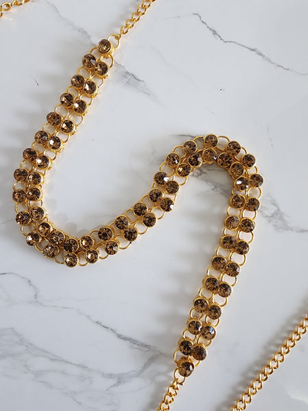 Double Line Gold Sari Belt